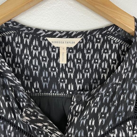 Rebecca Taylor Box Step Silk Dress Size 2 - Picture 9 of 11